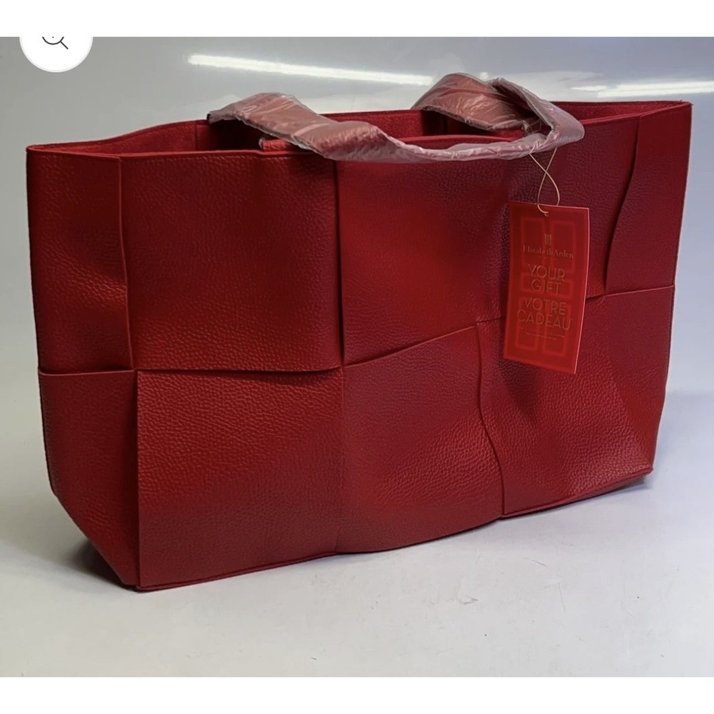 ELIZABETH ARDEN Fragrance Tote Bag Purse Pvc 10"x20" Red
